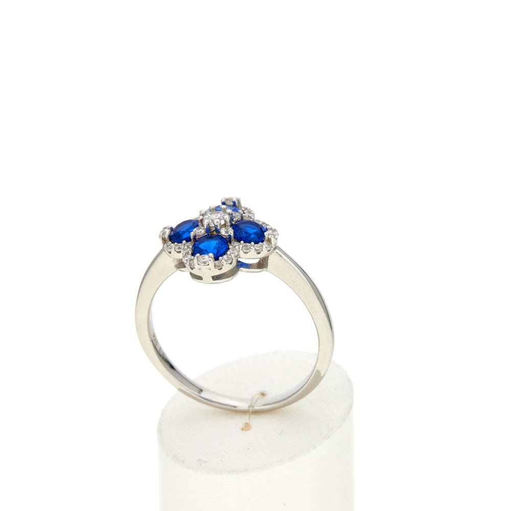 Bague argent 925 pierres synthétiques et zirconias - vue 2