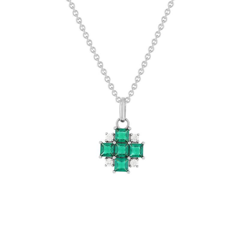 Ketting van 925 zilver met synthetische stenen en zirkonia’s  45 cm - afbeelding 1
