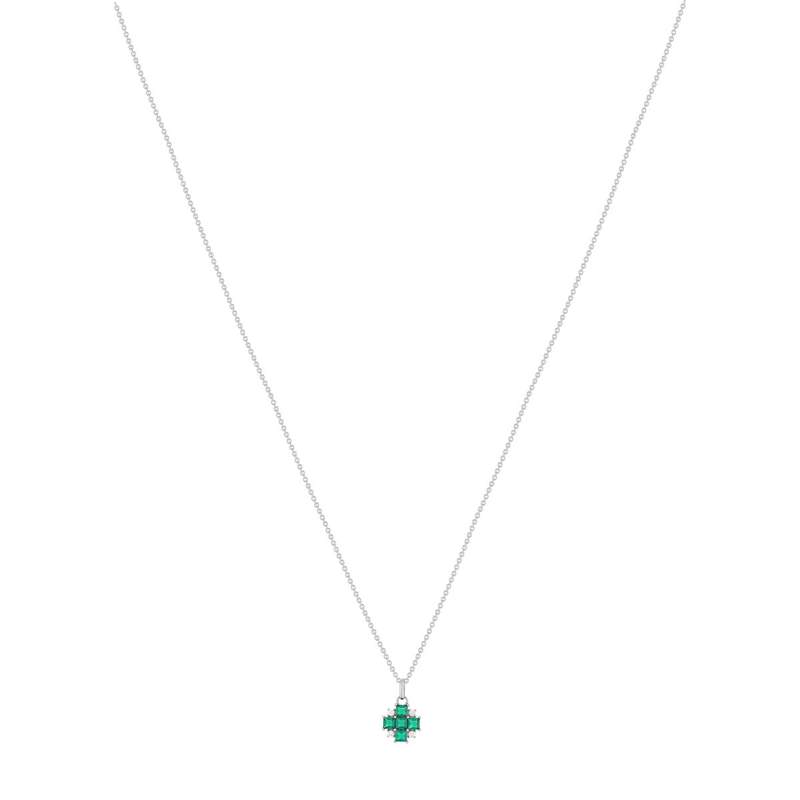 925 zilveren collier synthetische stenen en zirkonia's 45cm - bekijk 2