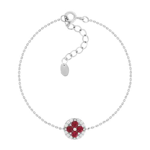 Bracelet argent 925 pierres synthétiques et zirconias 19cm