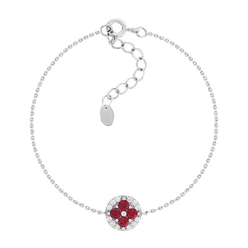 Bracelet argent 925 pierres synthétiques et zirconias 19cm - vue 1