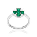 Bague argent 925 pierres synthétiques et zirconias - vue 1