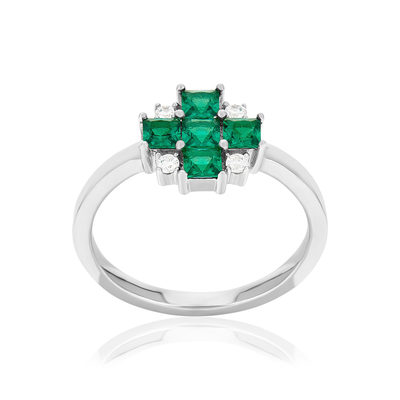 Bague argent 925 pierres synthétiques et zirconias