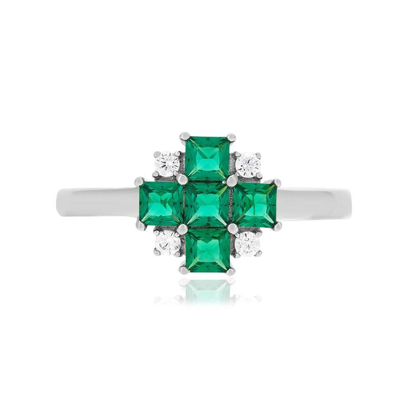 Bague argent 925 pierres synthétiques et zirconias - vue 3