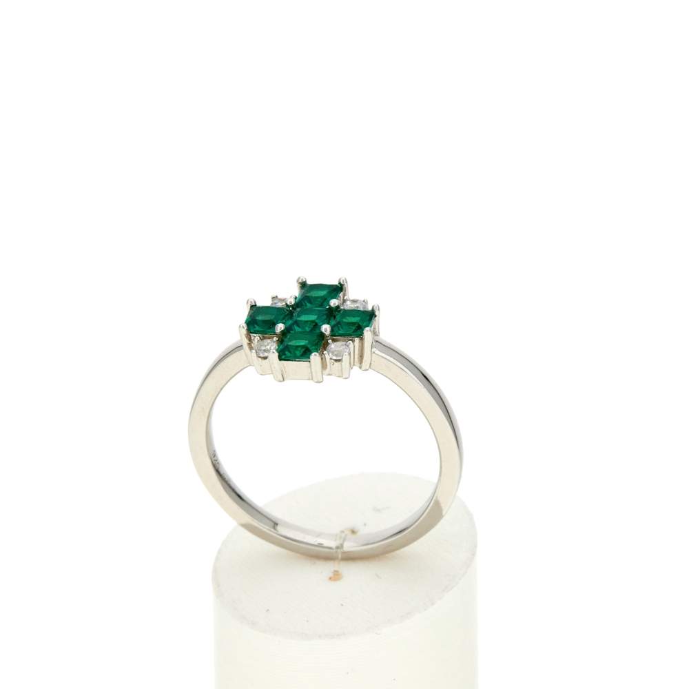 Bague argent 925 pierres synthétiques et zirconias - vue 2