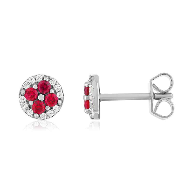 Boucles d'oreilles argent 925 pierres synthétiques et zirconias - vue 1