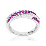 Bague argent 925 pierres synthétiques et zirconias - vue 1