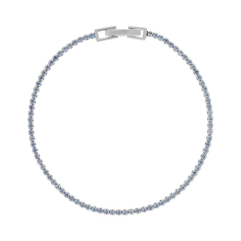 Bracelet argent 925 pierres synthétiques et zirconias 17cm - vue 1