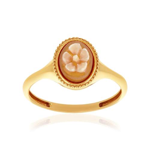 Bague or 375 jaune or camées