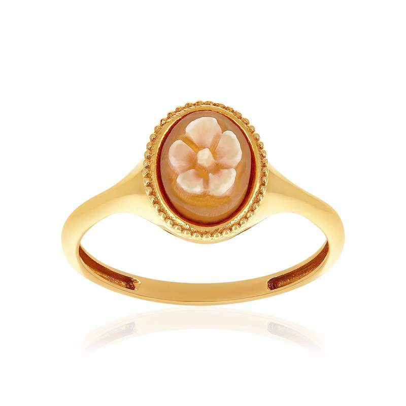 Bague or 375 jaune or camées - vue 1