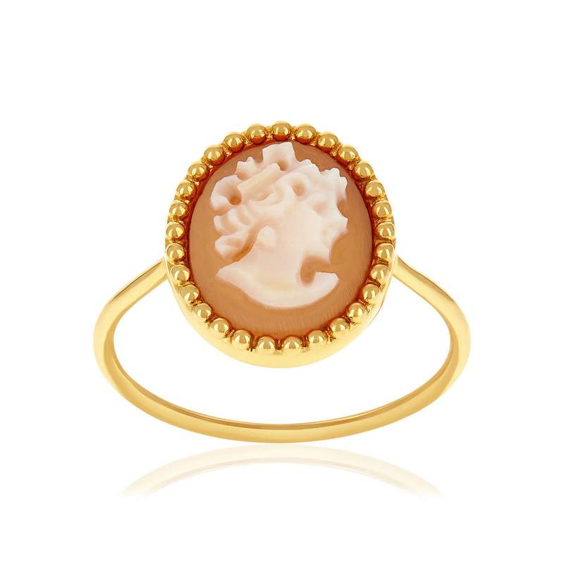 Bague or 375 jaune or camées - vue 1