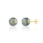 Boucles d'oreilles or 750 jaune perles de Tahiti - vue 1
