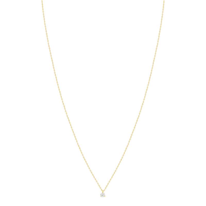 Collier or 750 jaune diamant DSI1 3 griffes 0.20ct - vue 2
