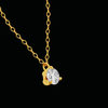 Collier or 750 jaune diamant DSI1 3 griffes 0.20ct - vue VD1