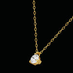 Collier or 750 jaune diamant DSI1 3 griffes 0.20ct - vue D3