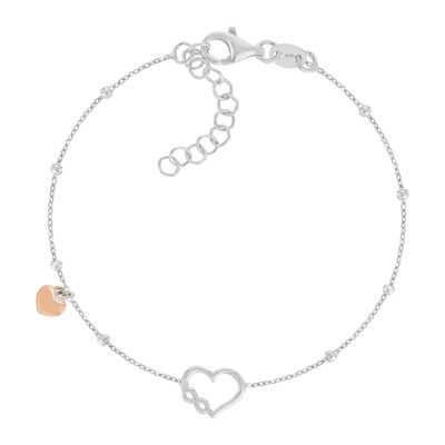 Bracelet argent 925 2 tons 19cm - vue 1