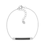 Bracelet argent 925 zirconias noirs et blancs 19 cm - vue 1