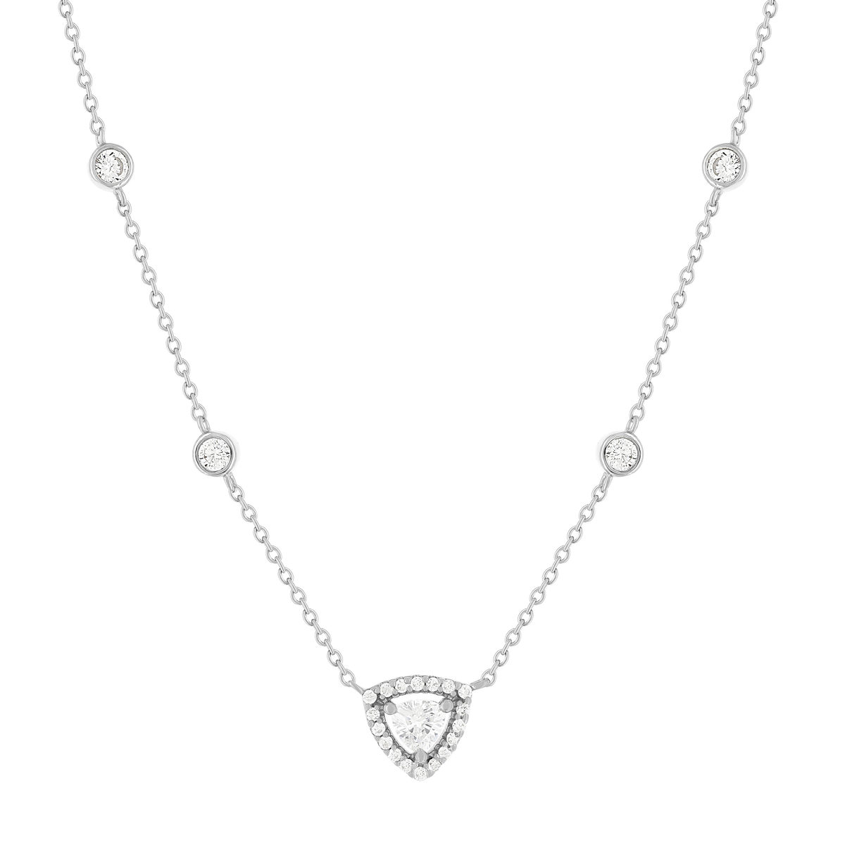 Collier argent 925 zirconias 45 cm