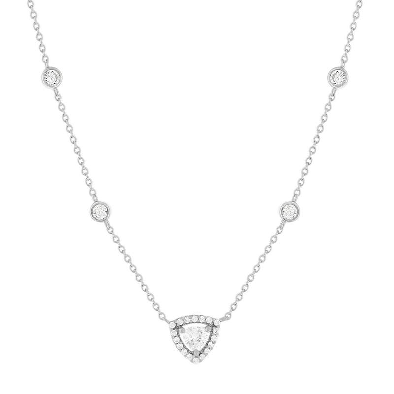 Collier argent 925 zirconias 45 cm - vue 1