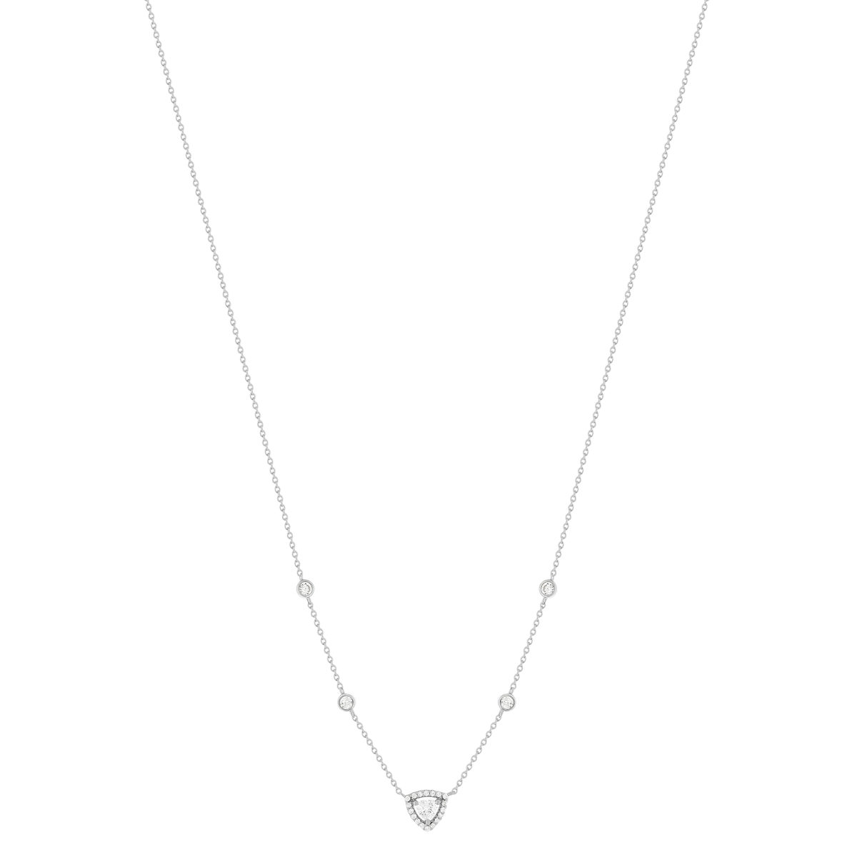 Collier argent 925 zirconias 45 cm - vue 2