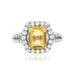 Bague argent 925 citrine et zirconias - vue 3