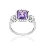 Bague argent 925 améthyste et zirconias - vue 1