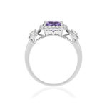 Bague argent 925 améthyste et zirconias - vue 2
