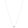 Collier argent 925 pierre imitation bleue et zirconias 45 cm - vue V2