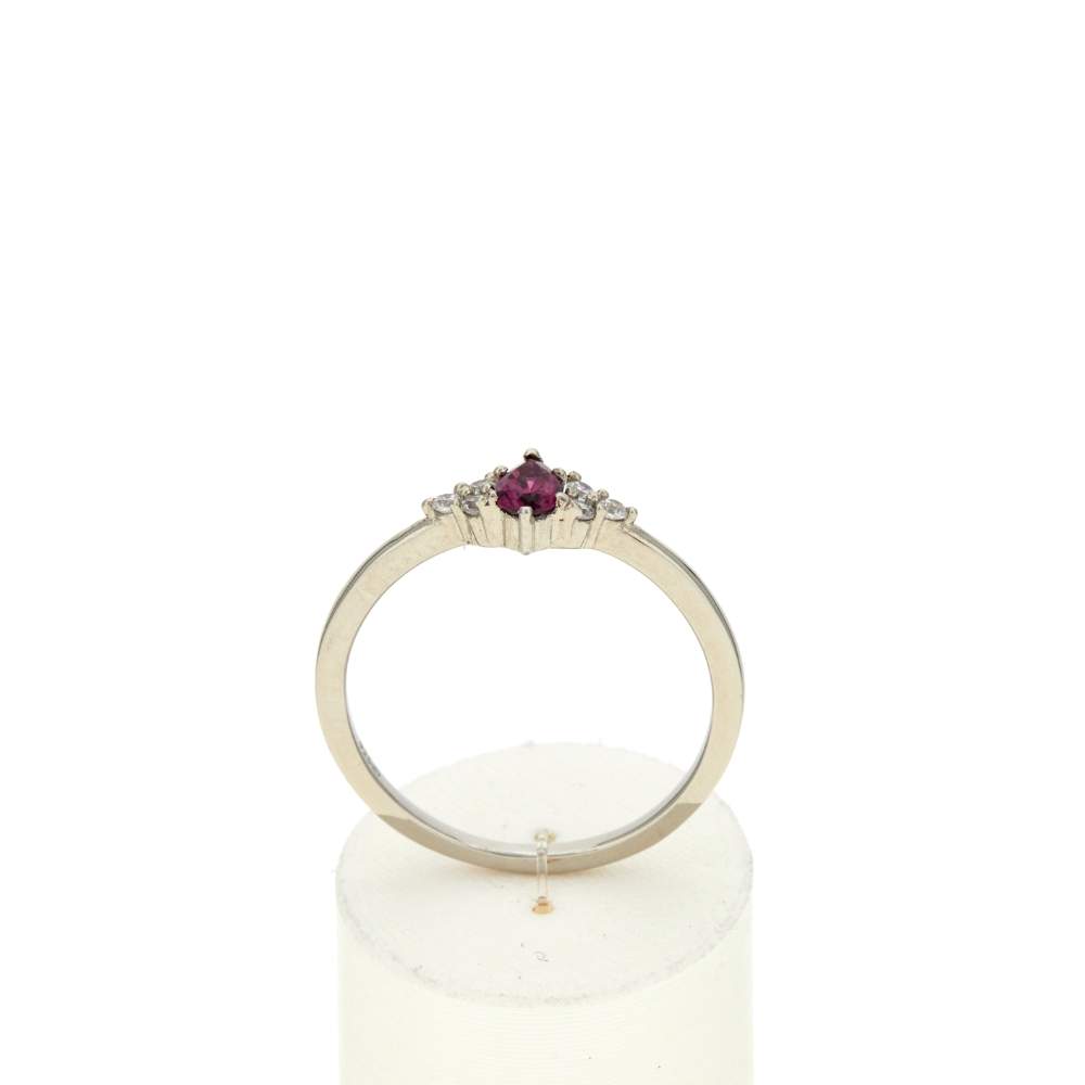 Bague argent 925 grenat rhodolite et zirconias - vue 1