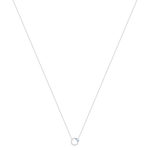 Collier argent 925 pierre imitation bleue et zirconias 45 cm - vue 2