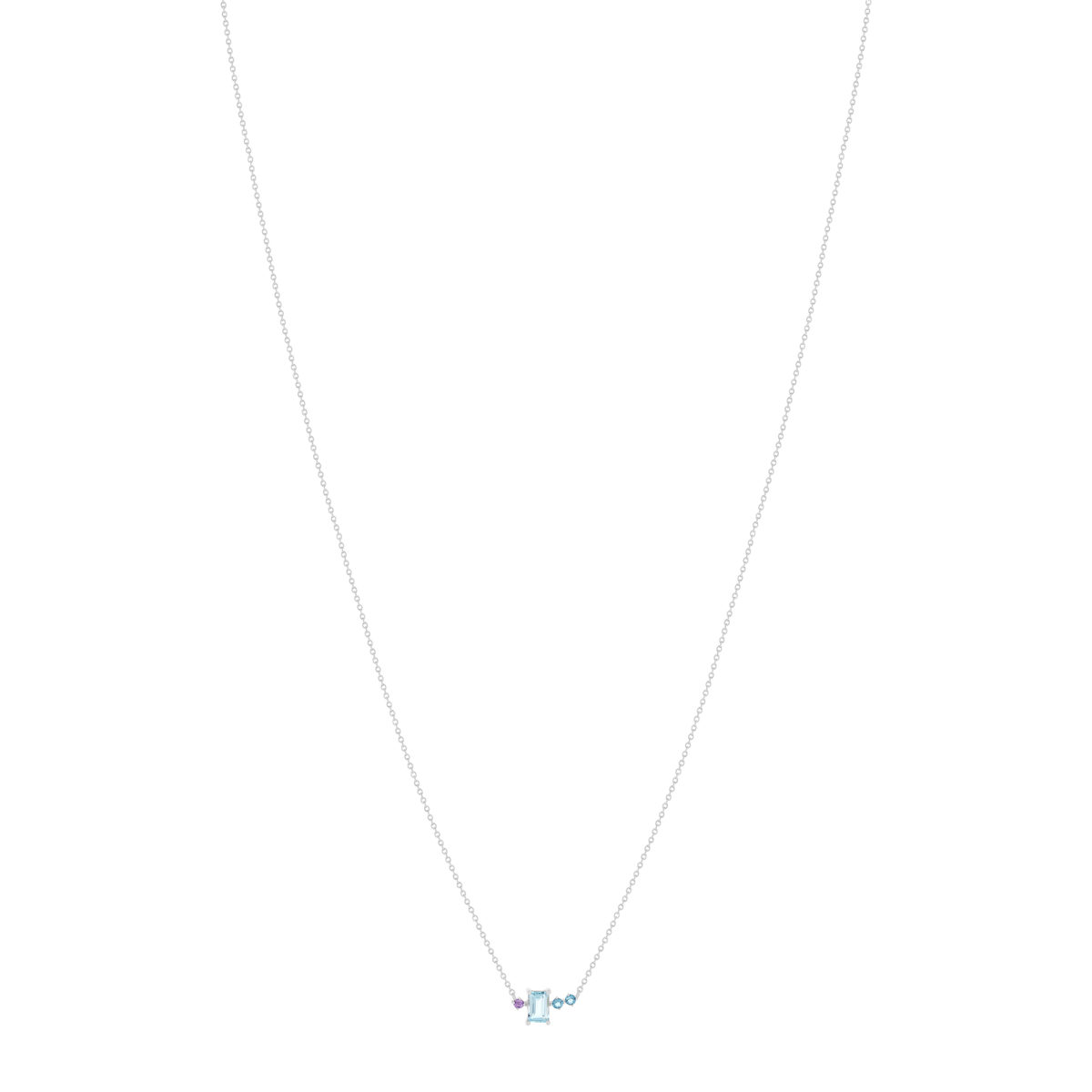 Collier argent 925 topazes traitées 45 cm - vue 2