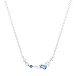 Collier argent 925 pierres synthétiques bleues 45 cm - vue 1