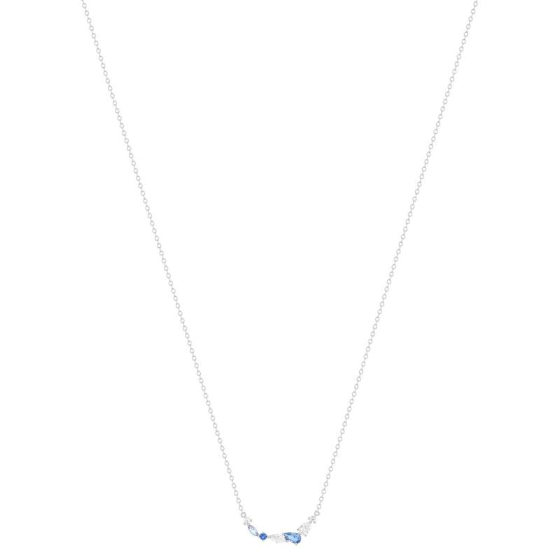 Collier argent 925 pierres synthétiques bleues 45 cm - vue 2