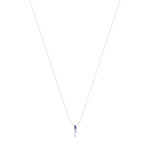 Necklace silver 925 synthetic blue stones and zirconias 45 cm - view 2