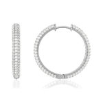 Créoles argent 925 zirconias 28mm - vue 1