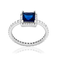 Bague argent zirconias bleu et blanc