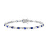 Bracelet argent 925 zirconias bleus et blancs 18cm - vue V1