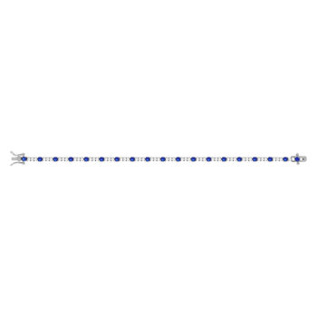 Bracelet argent 925 zirconias bleus et blancs 18cm