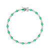 Bracelet argent 925 zirconias vert et blanc 18cm - vue V1