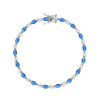 Bracelet argent zirconias bleu et blanc 18cm - vue V1