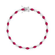 Bracelet argent zirconias rouge et blanc 18cm