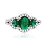 Bague argent zirconias vertet blanc - vue 3