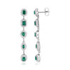 Boucles d'oreilles argent zirconias vert et blanc - vue V1