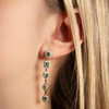 Boucles d'oreilles argent zirconias vert et blanc - vue Vporté 1