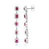 Boucles d'oreilles argent zirconias rouge et blanc - vue V1