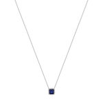 Collier argent 925 zirconias bleu foncé et blanc 42cm - vue 2