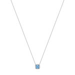 Necklace silver 925 zirconias light blue and white 42cm - view 2