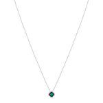 Collier argent 925 zirconias verts et blancs 42cm - vue 2