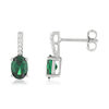 Boucles d'oreilles argent 925 zirconias verts et blancs - vue V1