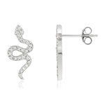Boucles d'oreilles argent 925 serpents et zirconias - vue 1